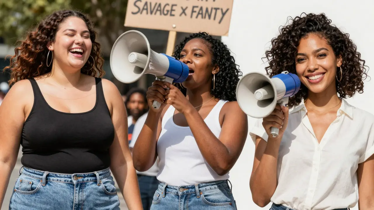 Diverse top models in real-world settings: plus-size, activist, and commercial modeling, bathed in natural light.